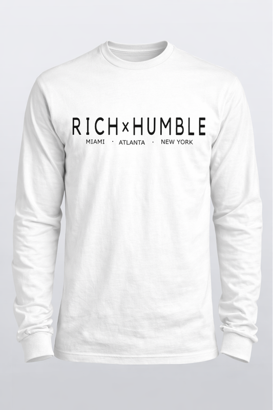 White Long Sleeve Branded T-shirt