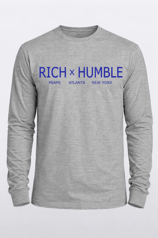 Grey Long Sleeve Branded T-shirt