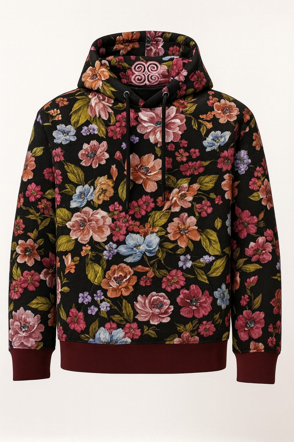 Rich x Humble Floral Satin-Lined Hoodie