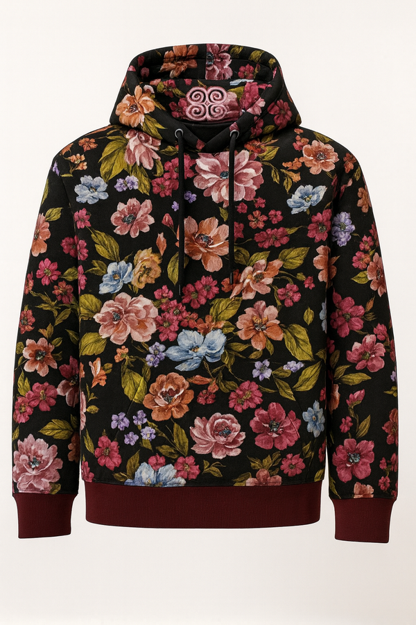 Rich x Humble Floral Satin-Lined Hoodie